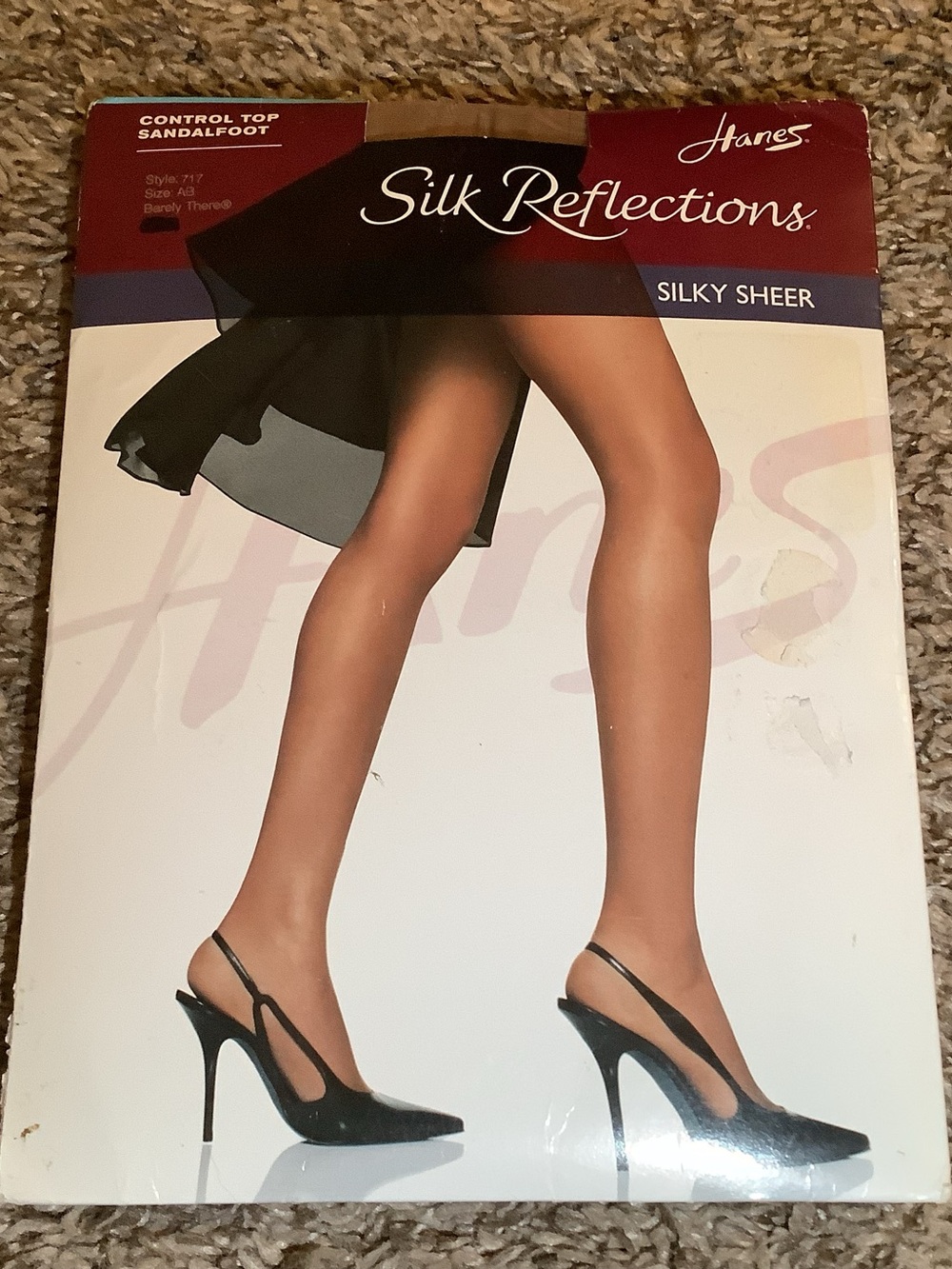 Hanes silk reflections control top pantyhose, barely there, size: AB